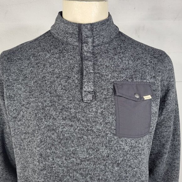 Woolrich gray 1/4 snap pullover fleece sweatshirt jacket mens Large - Picture 2 of 10